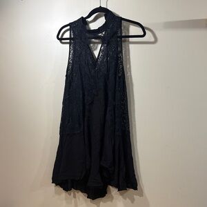Free People Black Lace Mini Dress